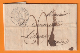 1836 - Lettre Pliée De 3 Pages De Saint Chinian, Hérault (grand Cad) Vers Limoux, Aude (cad Fleurons) - Taxe 4 - 1801-1848: Precursors XIX