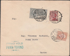 99 - Posta Aerea Linea Aerea Commerciale Pavia-Torino Del 6.4.1926, Con Annullo Di Arrivo A Moncalieri (TO) Su Segnatas - Storia Postale (Posta Aerea)