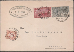90 - Posta Aerea - Linea Aerea Commerciale Pavia-Venezia Del 2.4.1926, Annullo Di Arrivo A Venezia Su Segnatasse 30 C. C - Marcofilía (Aviones)