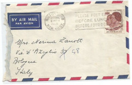 Australia 2S3 Brown Royal Visit 1963 Solo Franking AirmailCV Wollongong 8mar63 To Italy - Brieven En Documenten