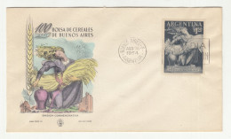 Argentina 1954 Grain Stock FDC Color Illustrated Not Posted B240205 - FDC