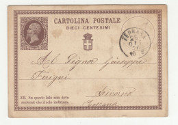 Italy Postal Stationery Postcard Posted 1876 Ferrara To Livorno B240205 - Ganzsachen
