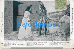 223769 URUGUAY POEM TABARÉ DE ZORRILLA DE SAN MARTIN NATIVE INDIO ARGUING WITH THE WOMAN  POSTAL POSTCARD - Uruguay