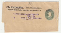 The Locomotive. Hartford Steam Boiler And Insurance Co. Preprinted Newspaper Wrapper Posted To Germany B240205 - Other & Unclassified