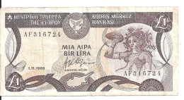 CHYPRE 1 POUND 1989 VF P 53 A - Cyprus