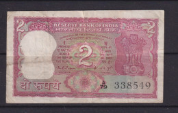 INDIA -  1977-82 2 Rupees Circulated Banknote (Pin Holes) - Indien