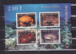 FRENCH POLYNESIA CRABS-BLOCK-MNH - Unused Stamps