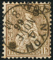 SUISSE - Z 36 1 FRANC BRONZE HELVETIA ASSISE - SIGNE BRUN - OBLITERE - Used Stamps