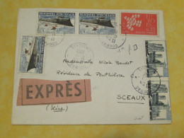 1  Enveloppe Affranchie/avec 6 Timbres "Paquebot FRANCE, Cathédrale De Laon Et CEPT / Cognac/Sceaux  /1968       TIMB176 - Autres & Non Classés