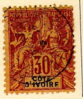 Cote D'Ivoire - (1892-99) -  30 C.Type Groupe    Oblitere - Used Stamps