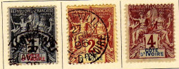 Cote D'Ivoire - (1892-99) -  1 C. 2 C. 4 C. .Type Groupe  - Obliteres Et Neuf* MH - Usati