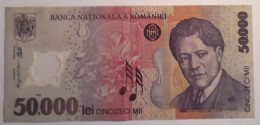 ROMANIA - 50.000 LEI  - 2001 - VF - P 113 - POLYMER - BANKNOTES - PAPER MONEY - CARTAMONETA - - Romania