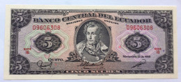 ECUADOR - 5 SUCRES  - 1988 - UNC - P 113 - BANKNOTES - PAPER MONEY - CARTAMONETA - - Ecuador