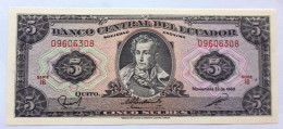 ECUADOR - 5 SUCRES  - 1988 - UNC - P 113 - BANKNOTES - PAPER MONEY - CARTAMONETA - - Equateur