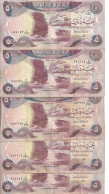 IRAK 5 DINARS 1980-82 VF P 70 ( 5 Billets ) - Irak