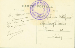 Guerre 14 FM Cachet Service De Santé Hôpital Américain N°147 Bis Nice Médecin Chef CPA Nice - Guerra De 1914-18