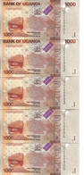 OUGANDA 1000 SHILLINGS 2017 UNC P 49 E ( 5 Billets ) - Oeganda