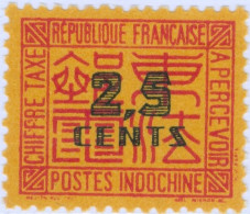 INDOCINA FRANCESE, FRENCH INDOCHINA, SEGNATASSE, POSTAGE DUE,1940, (MNH**) Yt:FR-IC T62, Mi:FR-IC P62, Scott:FR-IC J62 - Timbres-taxe