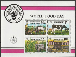Tansania 1982 Mi Nr.209 - 212 Block 30 ** Postfrisch Welternährungstag ( D 2211) - Tanzanie (1964-...)