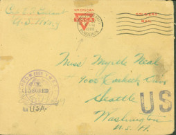 Guerre 14 American YMCA Soldier's Mail Cachet US + AEF Censored A 2307 + CAD RECD From Army Bordeaux 27 SEPT 1918 - Guerra De 1914-18