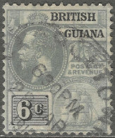 British Guiana. 1913-21 KGV. 6c Used. Mult Crown CA W/M. SG 263 - British Guiana (...-1966)