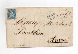 !!! SUISSE, LETTRE DE 1858 POUR AARAU, CACHET BLEU DE STEIN - Lettres & Documents