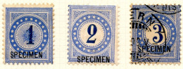 SUISSE - TAXE 1 / 3 PAPIER BLANC SURCHARGES SPECIMEN - Portomarken