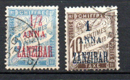 Col40 Colonie Zanzibar Taxe 1897 N° 1 & 2 Oblitéré Cote 30€ - Usados