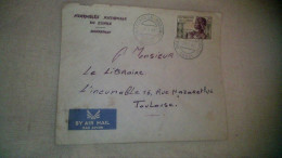 Timbre Congo-Brazzaville  Poste Aérienne Enveloppe  Ayant Voyagée Brazaville Bacongo  / Toulouse 1962 - Oblitérés