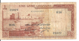 LIBAN 1 LIVRE 1963 VG+ P 55 B - Lebanon