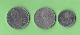 Messico 10 + 50  Centavos + 1 Nuevo Pesos Mexico ∇ 4 South America States - Messico
