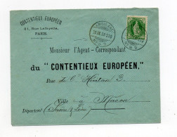 !!! SUISSE, LETTRE DE 1899 POUR LA FRANCE, CACHET AMBULANT N°9 - Cartas & Documentos