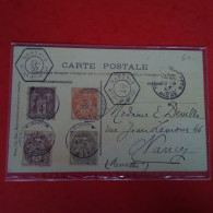 CARTE POSTALE CACHET NANCY 1 2 3 4C - Storia Postale