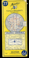 Carte Routière N° 77 Du Pneu Michelin - Valence - Grenoble - 11 X 25 Cm  - 1962 - Cartes Routières