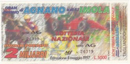 BIGLIETTO DELLA LOTTERIA - NAZIONALE - GRAN PREMIO DI AGNANO E DI F1 IMOLA - ESTAZIONE 4/5/1997 - Biglietti Della Lotteria