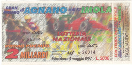 BIGLIETTO DELLA LOTTERIA - NAZIONALE - GRAN PREMIO DI AGNANO E DI F1 IMOLA - ESTAZIONE 4/5/1997 - Biglietti Della Lotteria