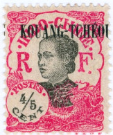 KOUANG-TCHEOU, KWANGCHOWAN, DONNA INDOCINESE, 1923, FRANCOBOLLI NUOVI (MNH**) Scott:FR-KT 57, Yt:FR-KT 55 - Ongebruikt