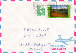 NOUVELLE CALEDONIE AFFRANCHISSEMENT COMPOSE SUR LETTRE POUR LA FRANCE 1988 - Covers & Documents