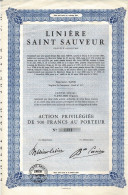 Titre Créé Après Le 06/10/1944 - Linière Saint-Sauveur - - Textile