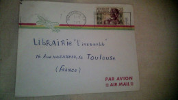 Timbre Congo-Brazzaville  Poste Aérienne Enveloppe  Ayant Voyagée Brazzaville R.P. / Toulouse Flamme  1963 - Oblitérés