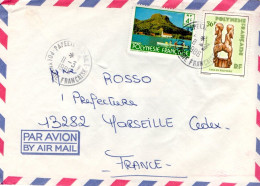 POLYNESIE AFFRANCHISSEMENT COMPOSE SUR LETTRE POUR LA FRANCE 1986 - Covers & Documents