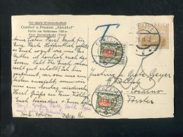 "SCHWEIZ" 1932, 2 Nachportomarken Auf AK Ex Oesterreich (50022) - Portomarken