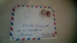 Timbre Congo-Brazzaville  Poste Aérienne Enveloppe  Ayant Voyagée Mvouti (Congo) / Toulouse  1963 - Oblitérés