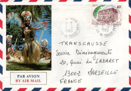 POLYNESIE SEUL SUR LETTRE POUR LA FRANCE 1989 - Covers & Documents