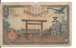 JAPON 50 SEN 1942-44 VF P 59 - Japon