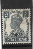 INDIA - CHAMBA 1941 3p SG 108 FINE USED Cat £8 - Chamba