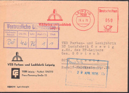 Leipzig ZKD-Brief Mit AFS Farben- U. Lackfabrik, DP =050= Und Nachweisst. Vertrauliche Dienstsache 28.4.76 - Covers & Documents