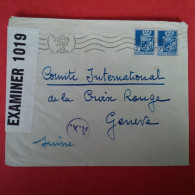 LETTRE ALGERIE ORAN POUR GENEVE CROIX ROUGE CACHET EXAMINER 1019 - Lettres & Documents