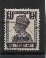 INDIA - CHAMBA 1943 1½a SG 112 FINE USED Cat £17 - Chamba