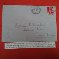 LETTRE ALGERIE BOUZAREA BLASON D ALGER POUR PUY L EVEQUE 1942 - Covers & Documents